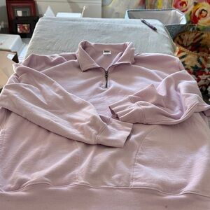 J. Crew Lavender Crewneck Half-Zip Sweater